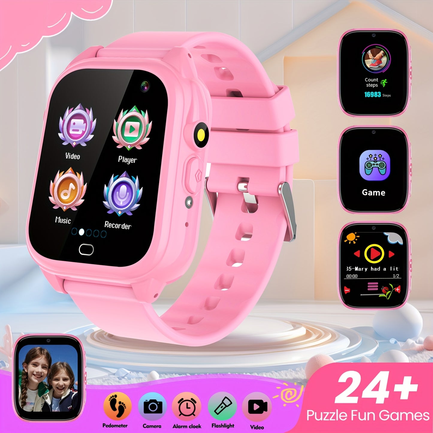 Kids Smartwatch for Boys 3-12 – Touchscreen, Camera, Music, Games, Calendar & Voice Notebook
