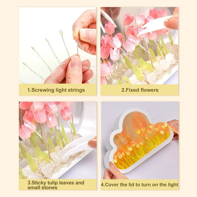 Romantic Handmade Tulip Night Lamp – Unique DIY Gift for Girlfriend, Birthday, Christmas & Holiday Decor