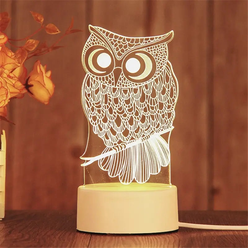 1pc Acrylic LED Night Light – Creative Bedside Table Lamp for Bedroom, Holiday & Gift Décor