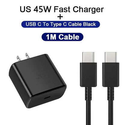45W PD USB-C Fast Charger – Samsung Galaxy S24/S23/S22/S21/S20 Ultra, S10 Plus