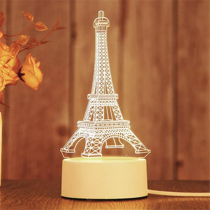 1pc Acrylic LED Night Light – Creative Bedside Table Lamp for Bedroom, Holiday & Gift Décor