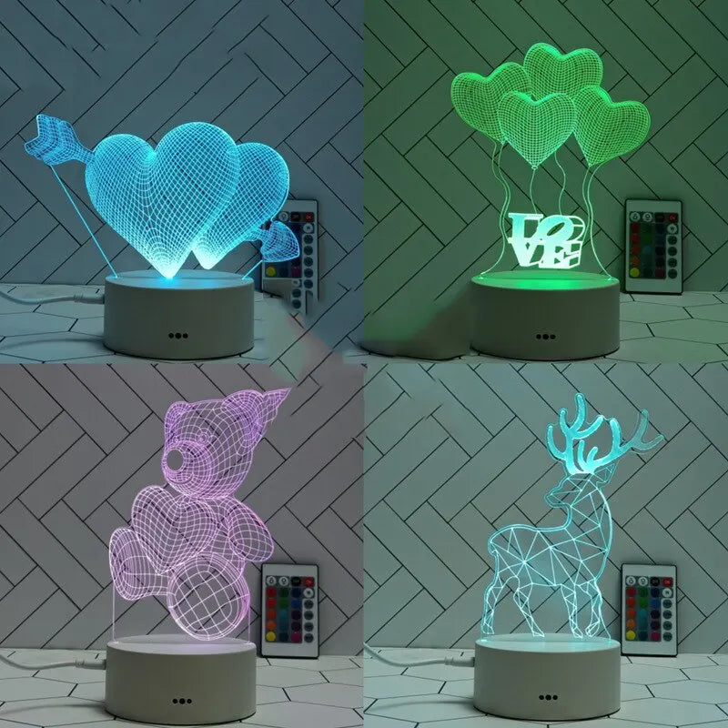 1pc Acrylic LED Night Light – Creative Bedside Table Lamp for Bedroom, Holiday & Gift Décor