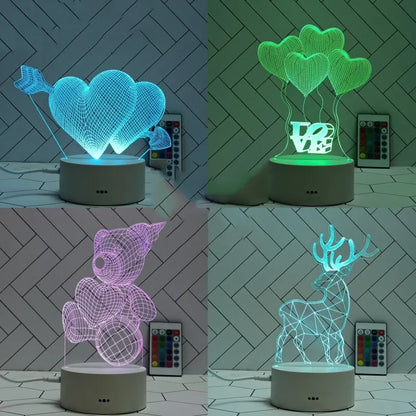 1pc Acrylic LED Night Light – Creative Bedside Table Lamp for Bedroom, Holiday & Gift Décor