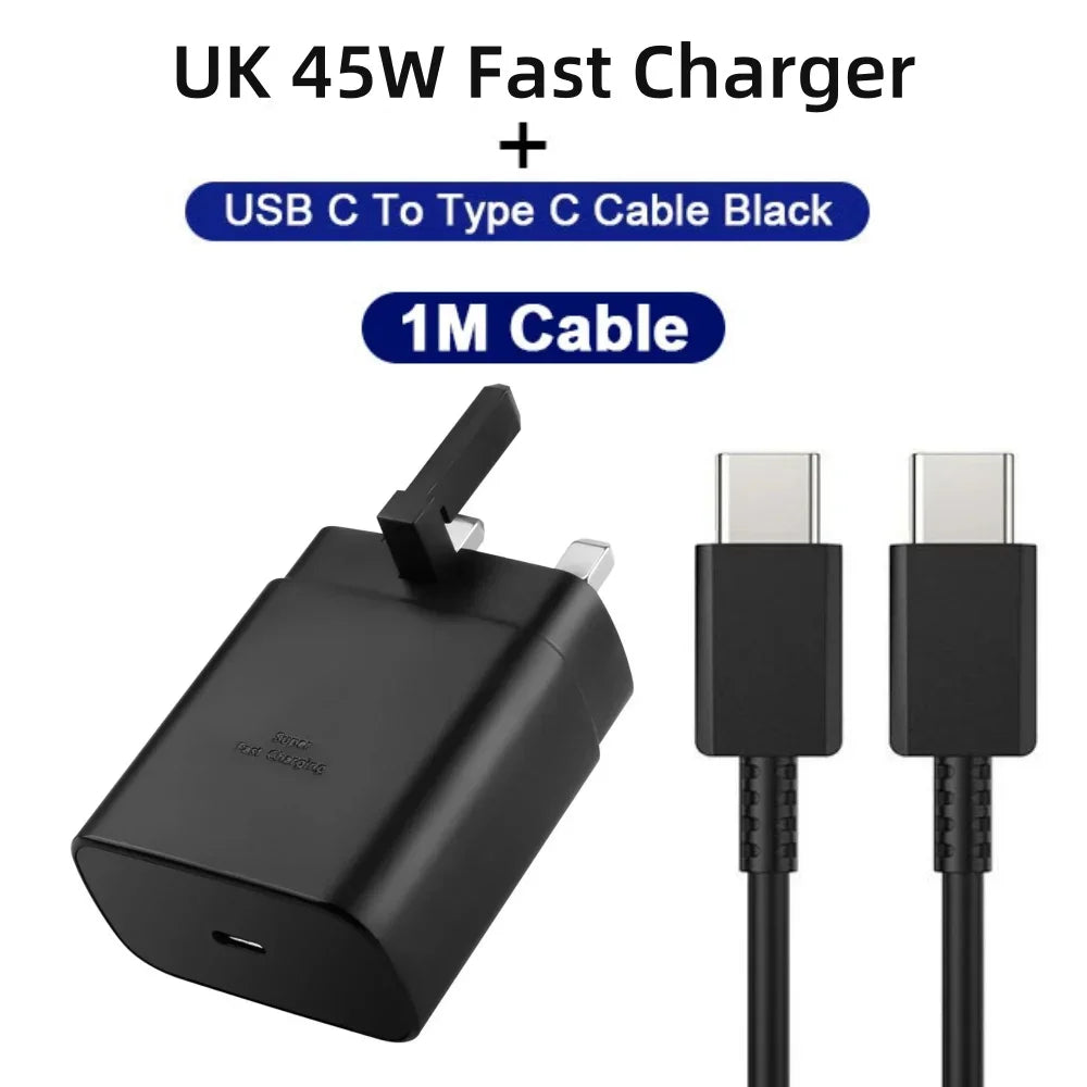 45W PD USB-C Fast Charger – Samsung Galaxy S24/S23/S22/S21/S20 Ultra, S10 Plus