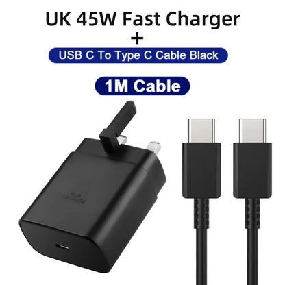 45W PD USB-C Fast Charger – Samsung Galaxy S24/S23/S22/S21/S20 Ultra, S10 Plus