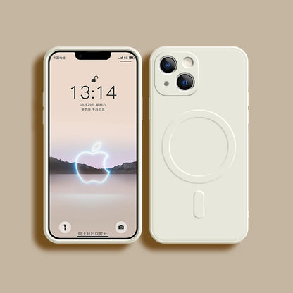 Magsafe Magnetic Liquid Silicone iPhone Case – Wireless Charging, Soft Back Cover for iPhone 11–16 Pro Max & Mini
