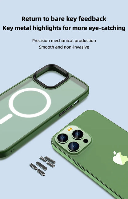 Matte Frosted Magnetic Phone Case for iPhone 15-17 Pro Max | Magsafe Wireless Charging Compatible Soft Cover