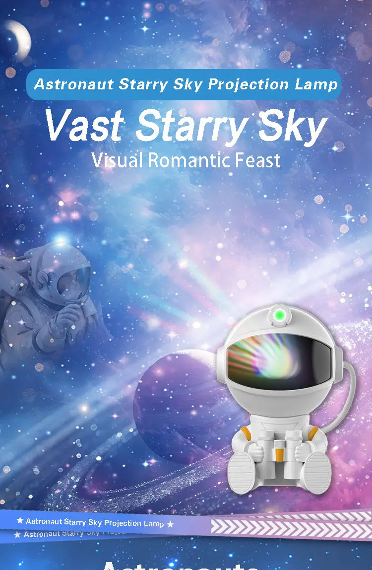 Astronaut Galaxy Projector – LED Starry Night Lamp for Bedroom, Holiday & Kids Gift