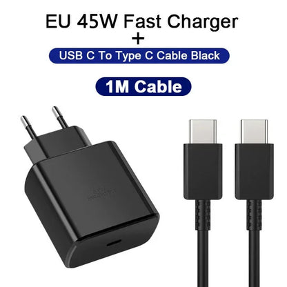 45W PD USB-C Fast Charger – Samsung Galaxy S24/S23/S22/S21/S20 Ultra, S10 Plus