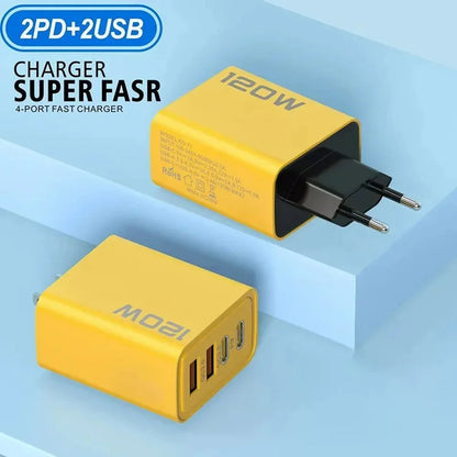 120W USB-C PD Fast Charger – iPhone, Samsung, Xiaomi Quick Charge 3.0