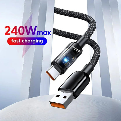 240W USB to USB-C Fast Charging Cable – Samsung, Xiaomi, Huawei, OPPO
