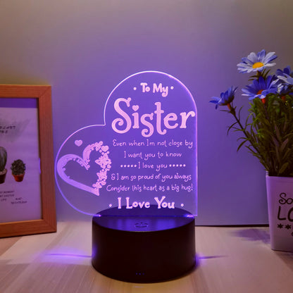 1pc 3D Night Light – Festive Decorative USB Table Lamp, Creative Gift for Sister & Bedroom Décor