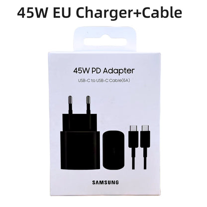 Original Samsung 45W Super Fast Charger EU Certified | Galaxy S24/S23/S22 Ultra, Z Fold & Flip