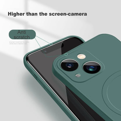 Magsafe Magnetic Liquid Silicone iPhone Case – Wireless Charging, Soft Back Cover for iPhone 11–16 Pro Max & Mini