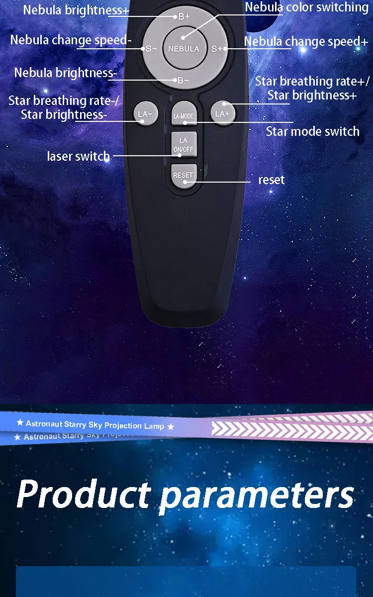 Astronaut Galaxy Projector – LED Starry Night Lamp for Bedroom, Holiday & Kids Gift