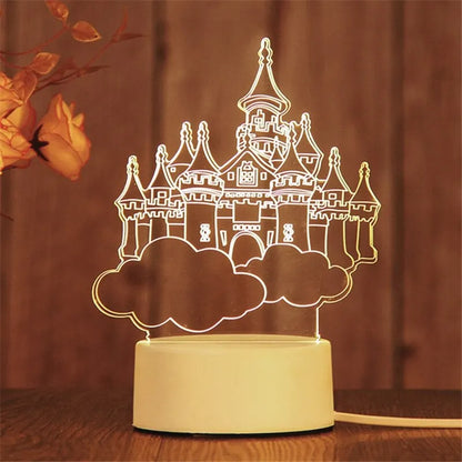 1pc Acrylic LED Night Light – Creative Bedside Table Lamp for Bedroom, Holiday & Gift Décor