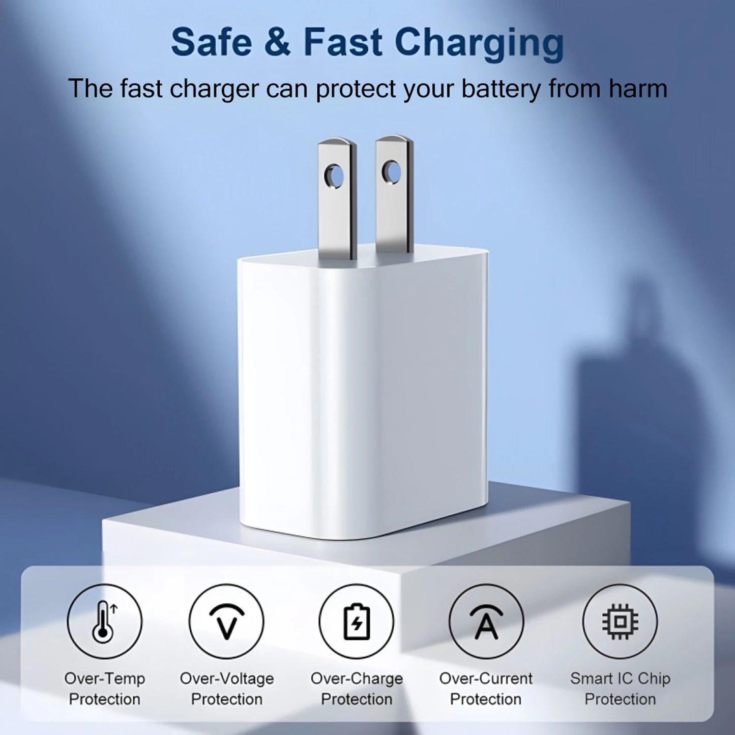40W USB-C Fast Charger – iPhone 14/13/12/11, iPad, Type-C Cable