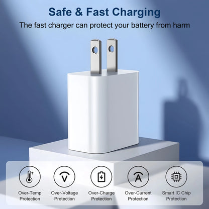 40W USB-C Fast Charger – iPhone 14/13/12/11, iPad, Type-C Cable