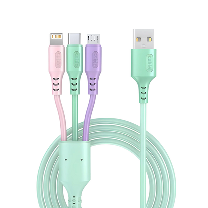 3-in-1 Super Fast Charging Cable – iPhone 15–11, USB-C, Micro USB