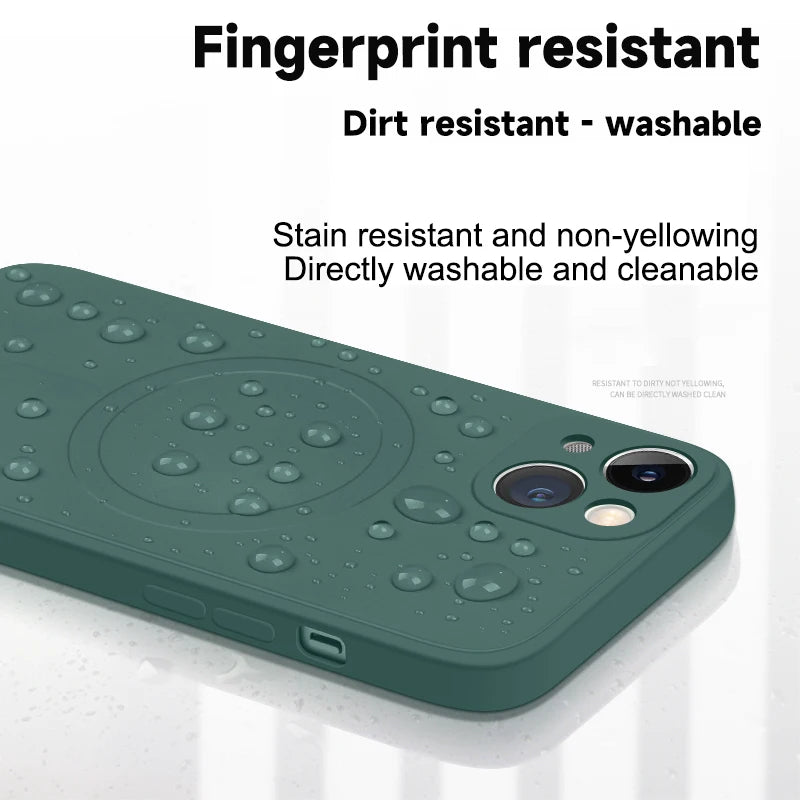 Magsafe Magnetic Liquid Silicone iPhone Case – Wireless Charging, Soft Back Cover for iPhone 11–16 Pro Max & Mini