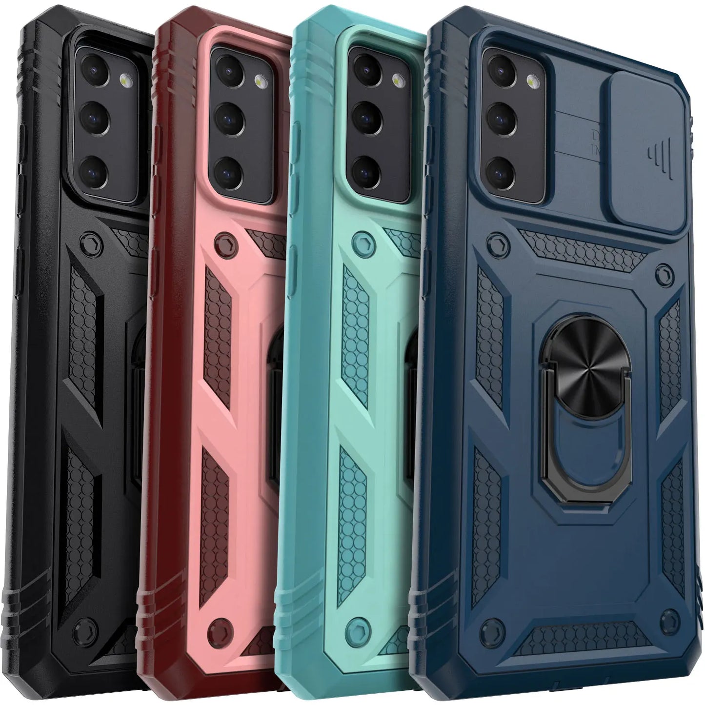 Samsung Galaxy S20 FE 5G Hybrid Rugged Case with Ring Kickstand, Card Slot & Camera Protection