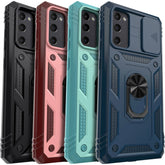 Samsung Galaxy S20 FE 5G Hybrid Rugged Case with Ring Kickstand, Card Slot & Camera Protection