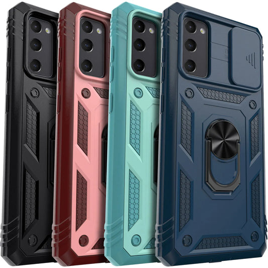Samsung Galaxy S20 FE 5G Hybrid Rugged Case with Ring Kickstand, Card Slot & Camera Protection