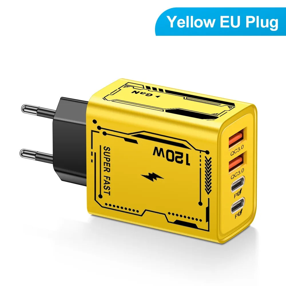 120W USB-C PD Fast Charger – iPhone, Samsung, Xiaomi Quick Charge 3.0
