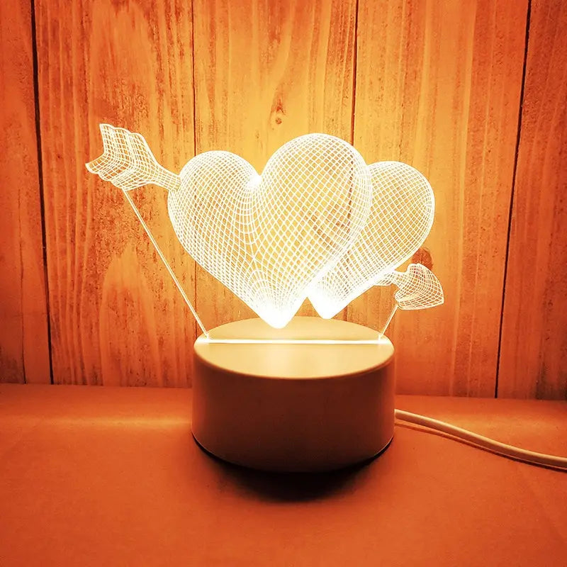 1pc Acrylic LED Night Light – Creative Bedside Table Lamp for Bedroom, Holiday & Gift Décor