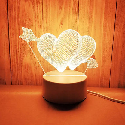 1pc Acrylic LED Night Light – Creative Bedside Table Lamp for Bedroom, Holiday & Gift Décor