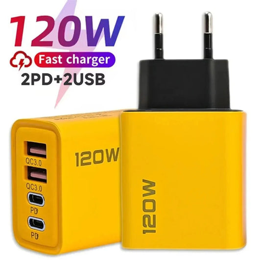 120W USB-C PD Fast Charger – iPhone, Samsung, Xiaomi Quick Charge 3.0