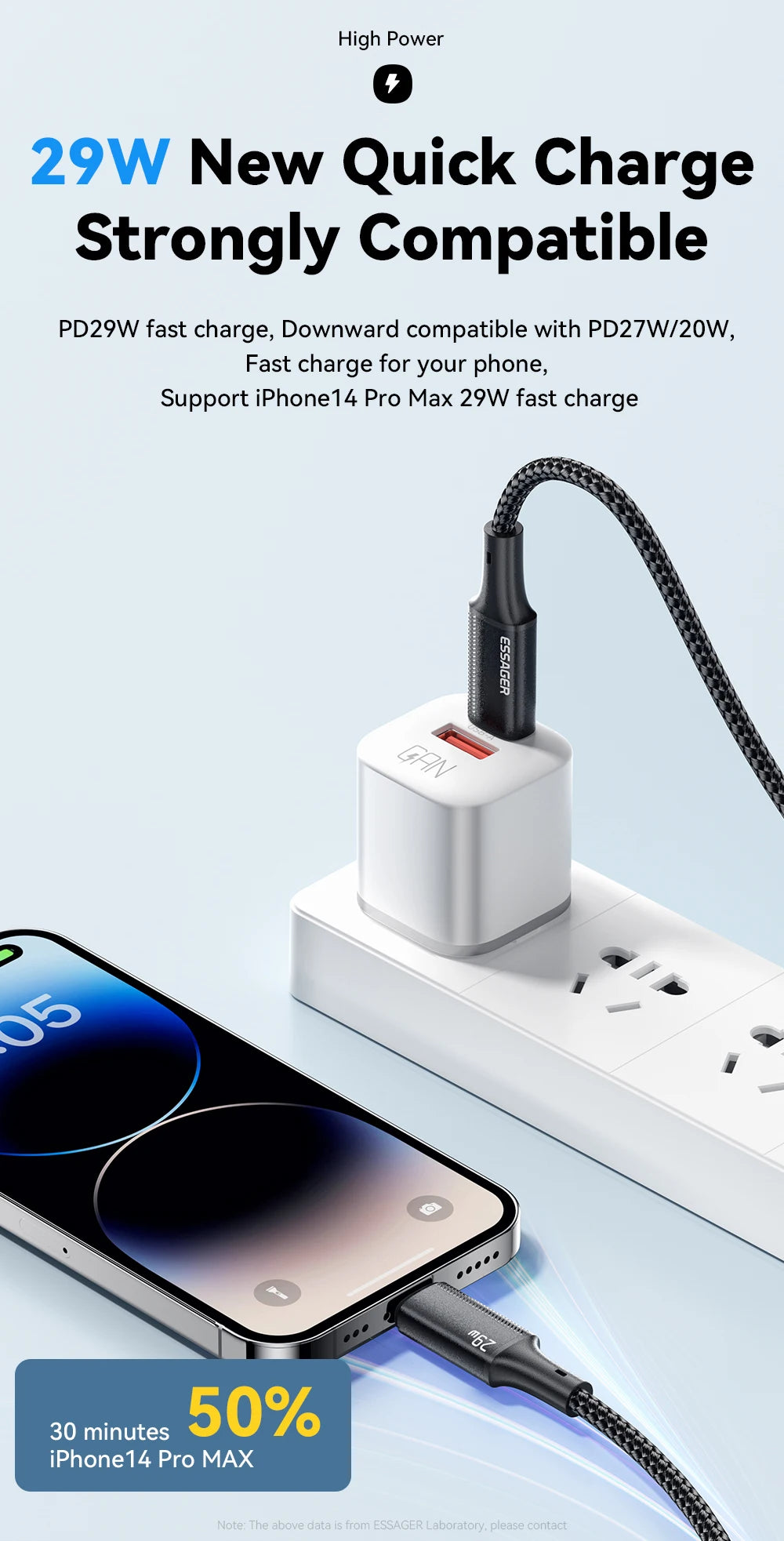 Essager 29W USB-C to Lightning Cable – iPhone 14–8 & iPad, MacBook