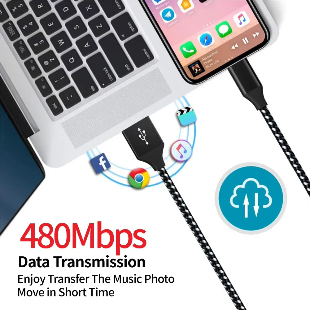 5-Pack USB-A to USB-C Cable – Xiaomi, Huawei, Samsung Fast Charging