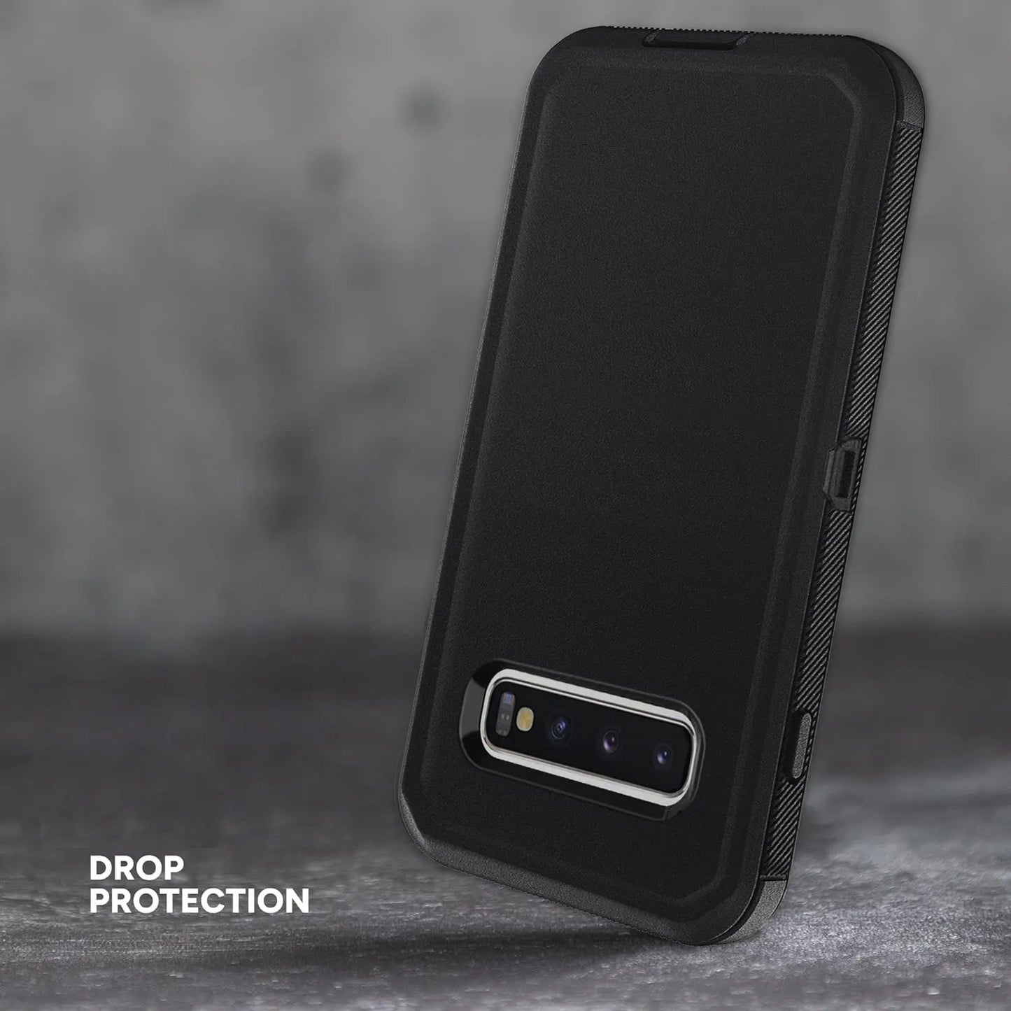 Black Heavy Duty Shockproof Case for Samsung Galaxy S10/S10+/S10e – Rugged 3-in-1 Hybrid Protective Cover
