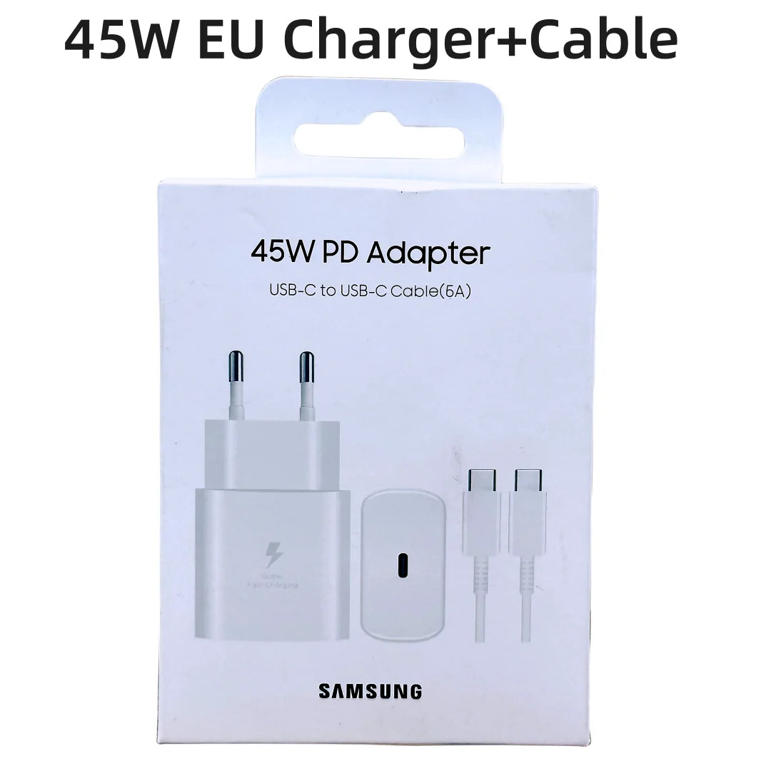 Original Samsung 45W Super Fast Charger EU Certified | Galaxy S24/S23/S22 Ultra, Z Fold & Flip