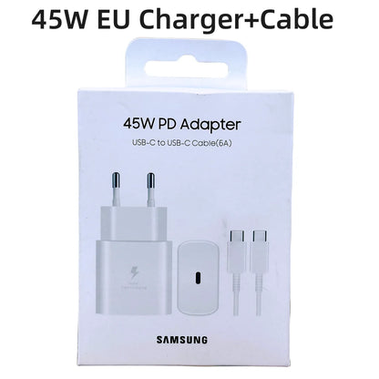 Original Samsung 45W Super Fast Charger EU Certified | Galaxy S24/S23/S22 Ultra, Z Fold & Flip