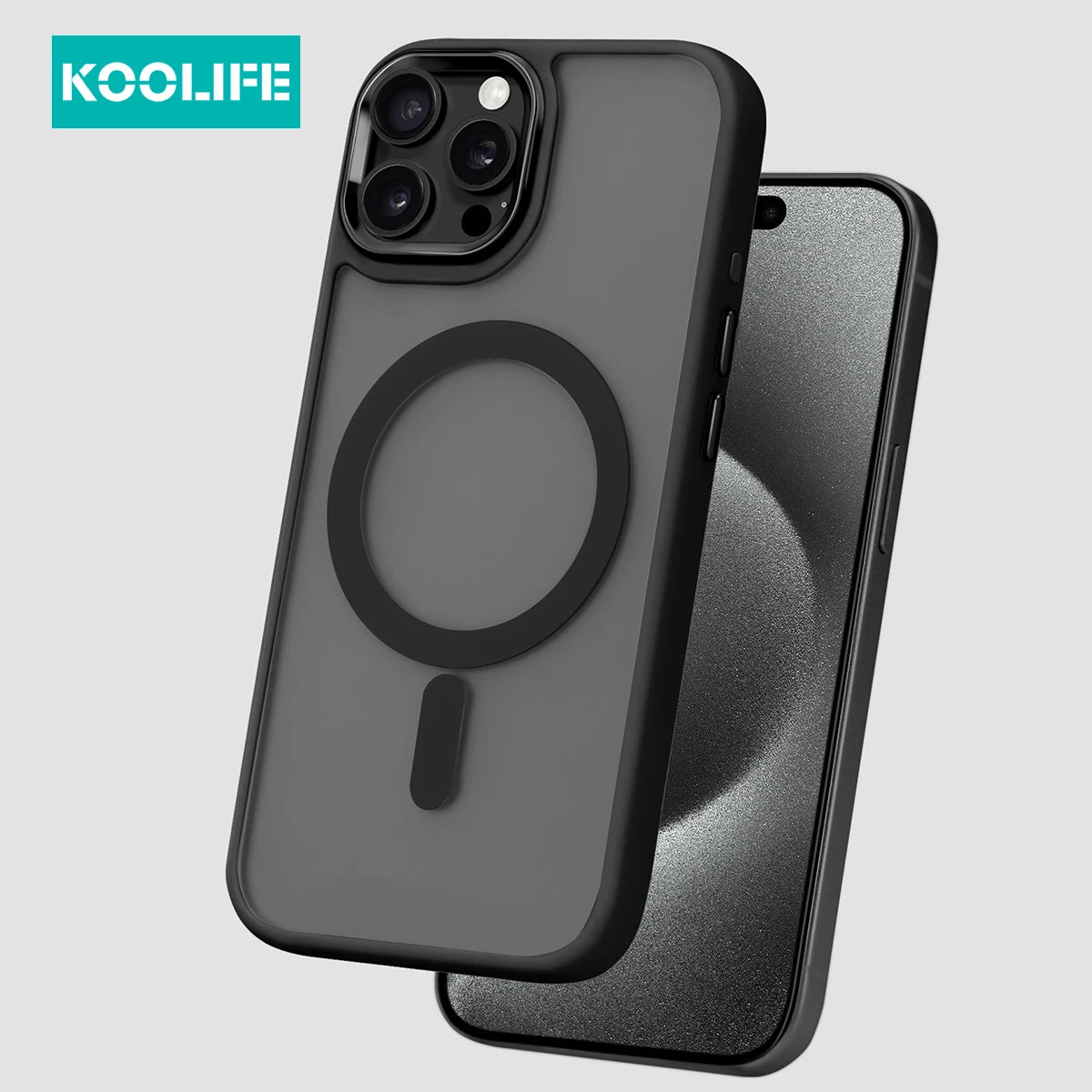 Koolife Skin-Feel Electroplated Frosted Magnetic Phone Case with Wireless Charging Pc+Tpu for iPhone  12 13 14 15 16 Pro Max