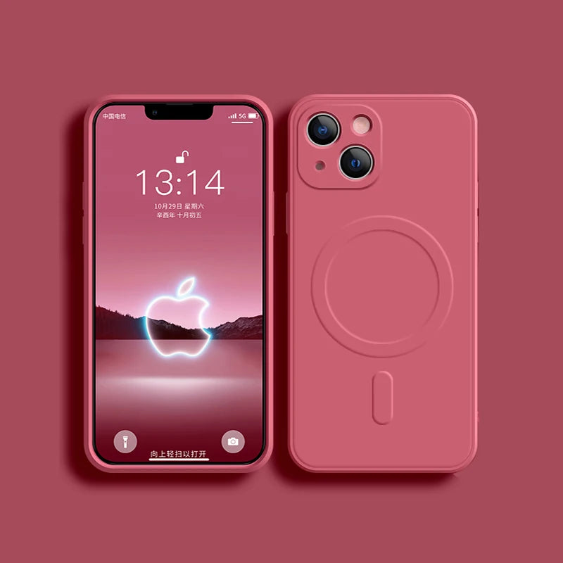 Magsafe Magnetic Liquid Silicone iPhone Case – Wireless Charging, Soft Back Cover for iPhone 11–16 Pro Max & Mini