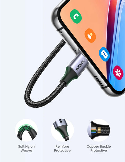 UGREEN 3A USB-C Cable – iPhone 17/16, Xiaomi, Samsung, iPad, Poco