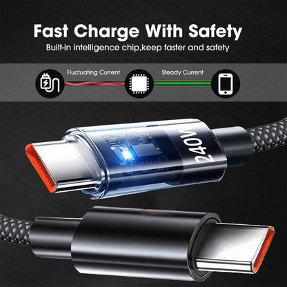 240W Nylon USB-C Fast Charging Cable – Samsung, Xiaomi, Huawei, Honor
