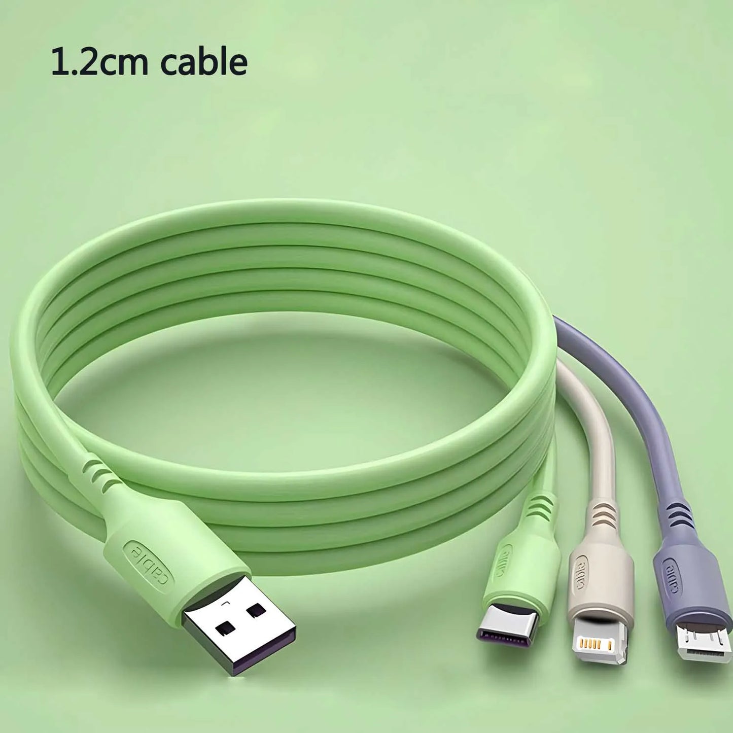 3-in-1 Super Fast Charging Cable – iPhone 15–11, USB-C, Micro USB