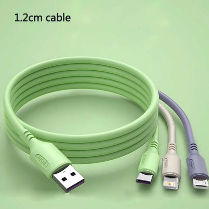 3-in-1 Super Fast Charging Cable – iPhone 15–11, USB-C, Micro USB