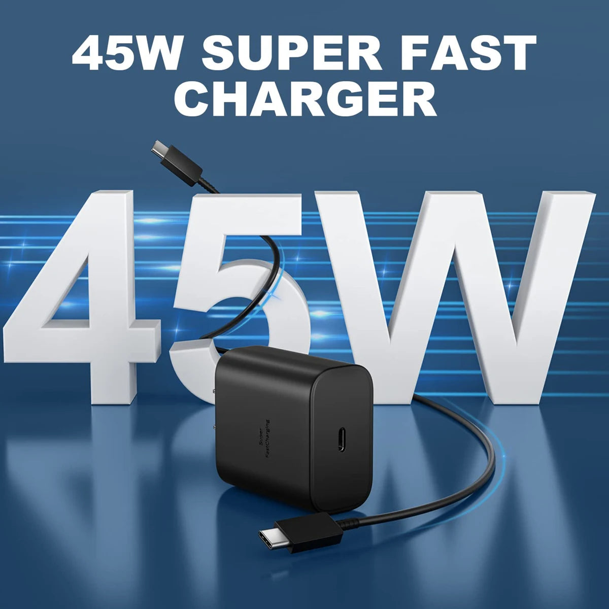 45W Super Fast USB-C Charger with Cable | For Samsung Galaxy S25/S24/S23/S22 Ultra, Note 20