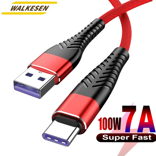100W 7A USB-C Fast Charging Cable – iPhone, Xiaomi, Huawei, Samsung