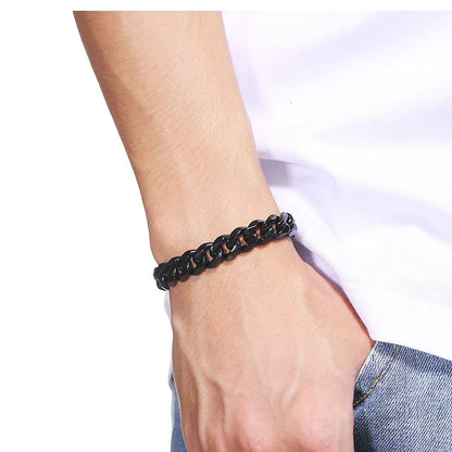 Fashion Stainless Steel Curb Cuban Chain Bracelet – Unisex Jewelry for Men & Women, Couple Wrist Gift