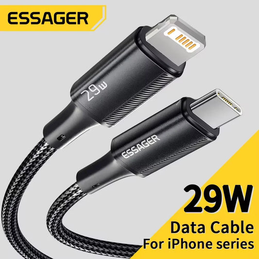 Essager 29W USB-C to Lightning Cable – iPhone 14–8 & iPad, MacBook