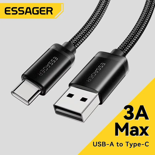 Essager 3A USB-C Fast Charging Cable for iPhone 15, Huawei, Xiaomi, Samsung