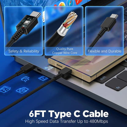 45W Super Fast USB-C Charger with Cable | For Samsung Galaxy S25/S24/S23/S22 Ultra, Note 20