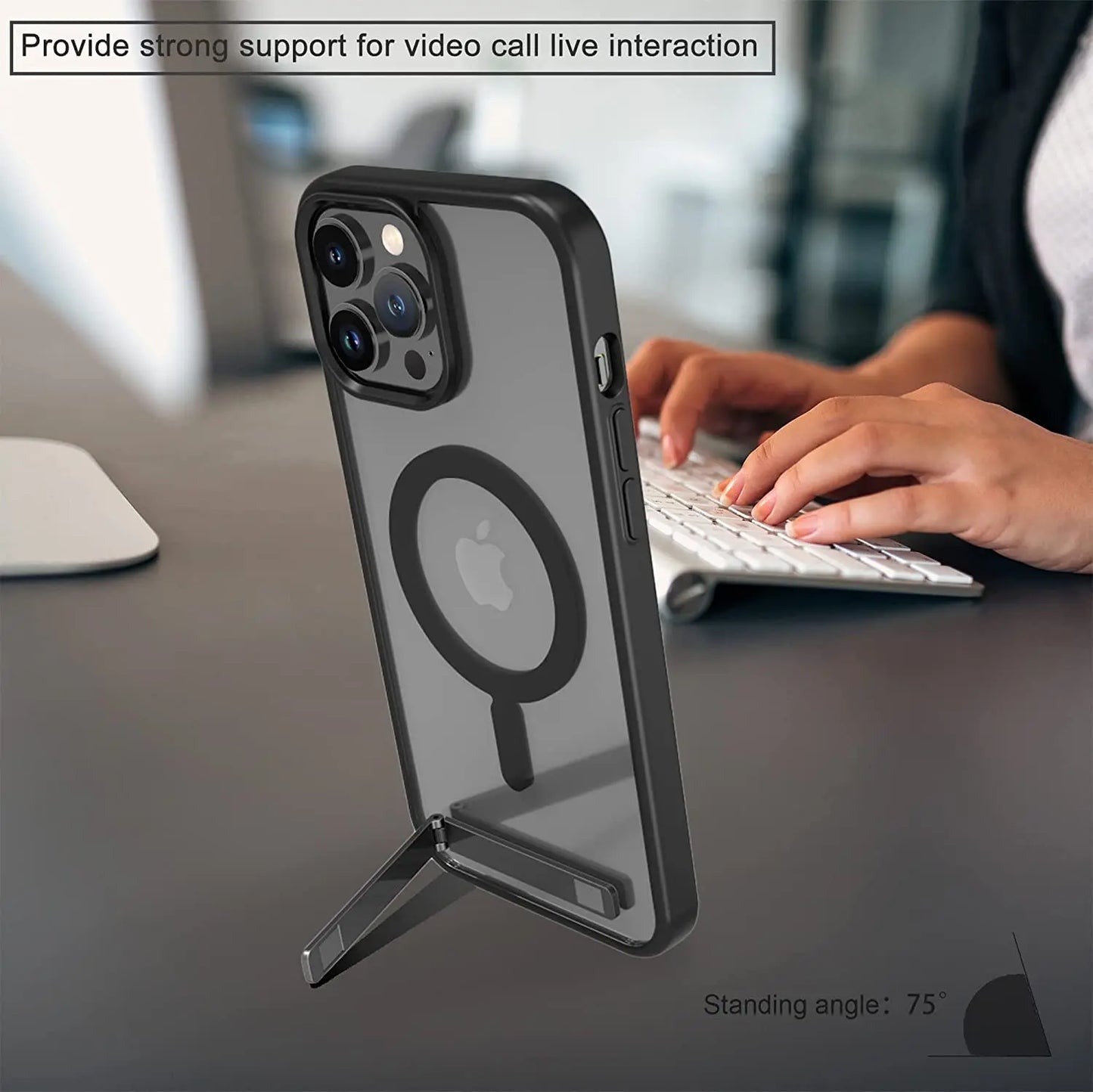 Magnetic iPhone Case with Kickstand – Protective Cover for iPhone 11–16 Pro Max & Plus
