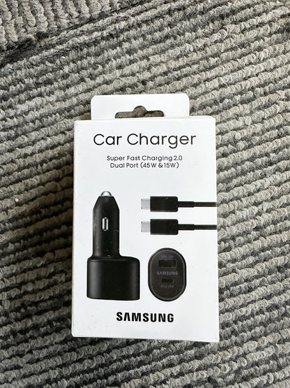 Samsung 60W Dual USB-C Car Charger | Super Fast Charger for Galaxy & Note Series